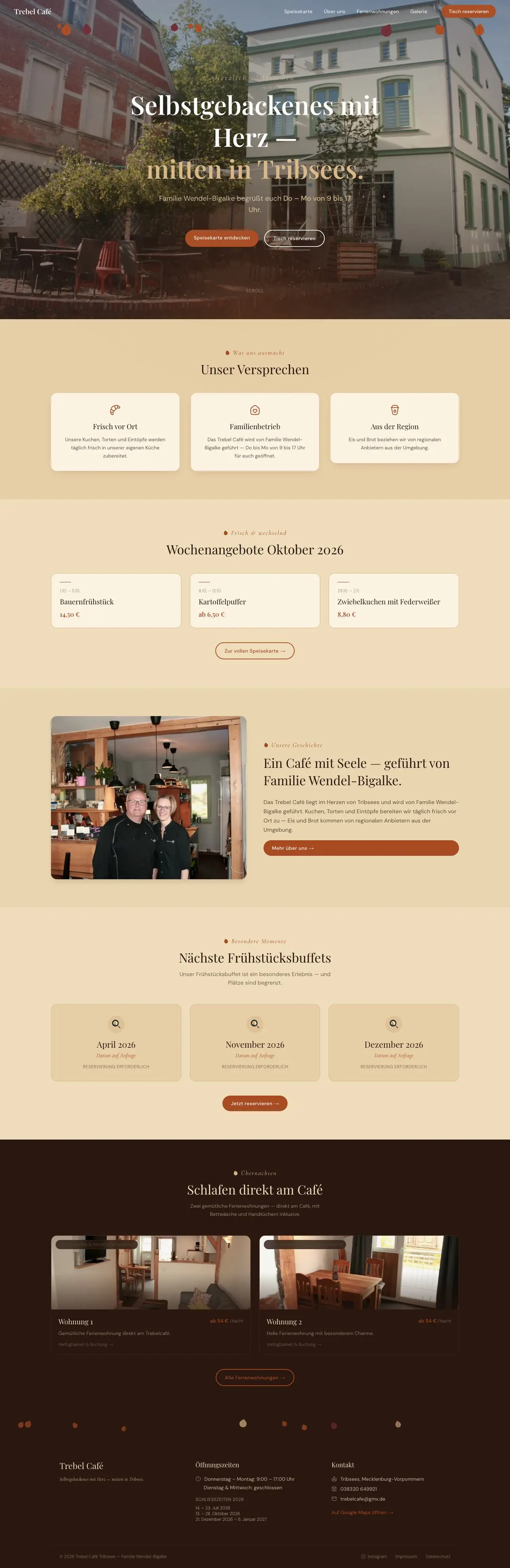 Website Trebel Café Tribsees