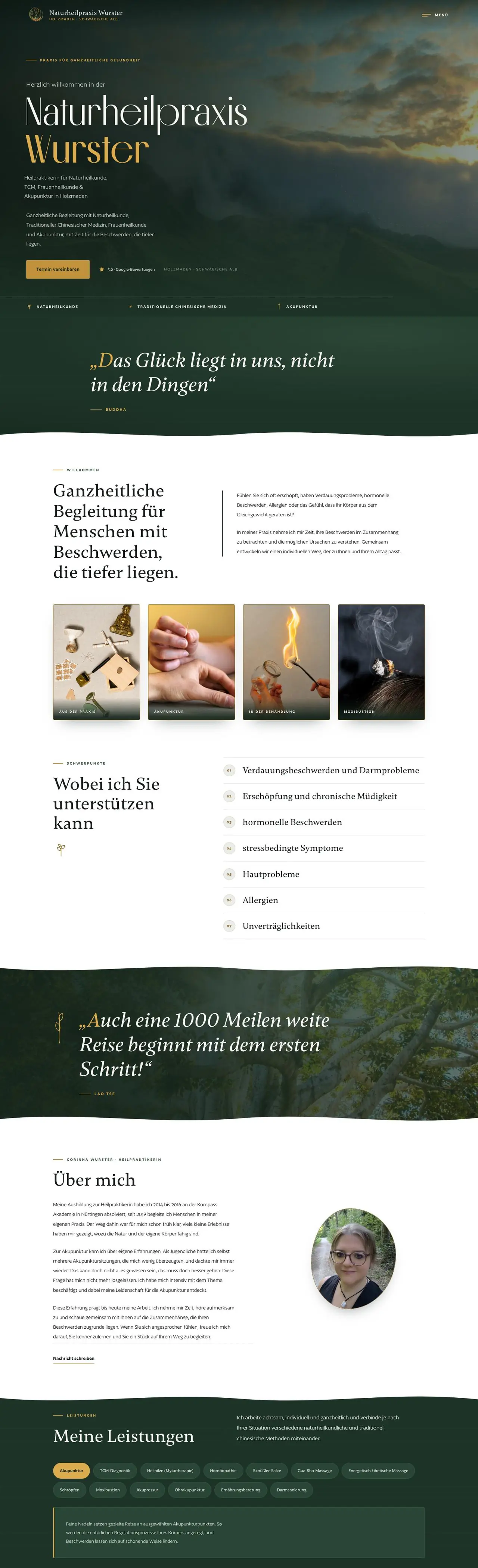 Website Naturheilpraxis Wurster auf dem Desktop
